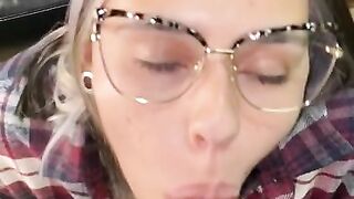 Gorgeous Sexy Latina Girl With Glasses Loves To Suck Cock