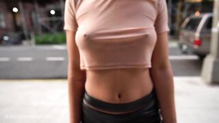 See-through top in public