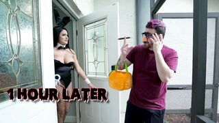 BANGBROS - Halloween Bunny Serena Santos Gives Horny Neighbor Logan Xander The Treat Of His Life