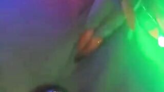 girl playing pussy with butt plug in lights