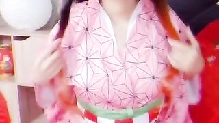 Nezuko Cosplay kimetsu no yaiba hentai