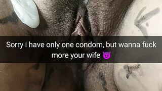 Sorry we ran out of condoms, so i creampie your slut wife!