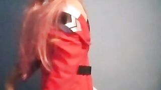 Zero Two undressing on cosplay - Shirotaku Kigurumi