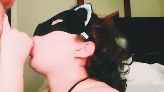 Miss Panda sucks and slurps Friend's cock