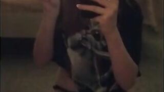 Masturbating my pussy opposite the mirror after school