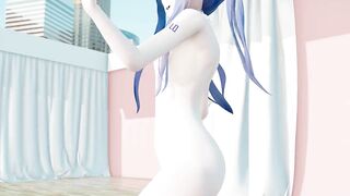 MMD lo chan, shake it - hentai mmd dance, playboy costume, blue hair edit, smixix