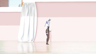 MMD lo chan, shake it - hentai mmd dance, playboy costume, blue hair edit, smixix