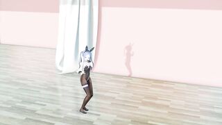 MMD lo chan, shake it - hentai mmd dance, playboy costume, blue hair edit, smixix