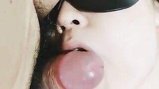 Chinese cuckold wife gives blowjob and shows nipples to stranger