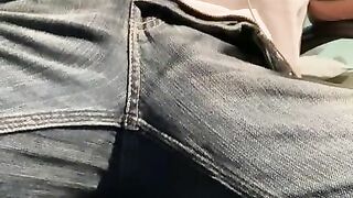 ROCK MERCURY JERKS GIANT COCK IN TIGHT JEANS PORNSTAR CUMS OVER THICK HAIRY PUBES HUGE BALLS BOUNCE!