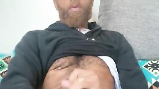 Hairy balled model with thick cock full of Cum Mount Men Rock Mercury Masturbation