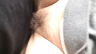 Afternoon quickie fuck with my amateur hairy wife POV