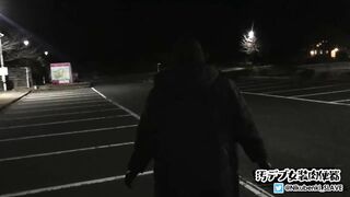 Exhibitionist Bondage Slave in the Park. 口枷を装着して涎を垂らしながら、夜の公園を散歩するマゾマスクの汚デブ女装肉便器さん。