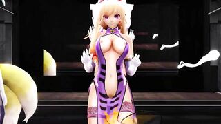 【MMD】STEP with purple & indigo & yuyuko【R-18】