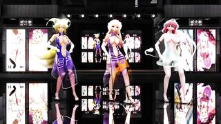 【MMD】STEP with purple & indigo & yuyuko【R-18】