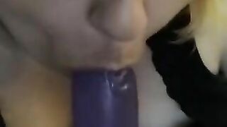 Ssbbw getting her dildo ready for her fat pussy