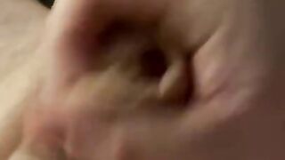 Hairy chubby daddy close up stroke and cum