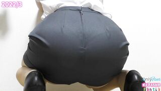 【Japanese】blow job of a woman in a big ass in a suit.ASMR デカ尻OLのフェラ 下からアングル 日本人 素人 スーツ