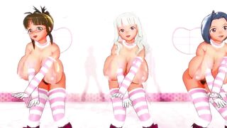 【MMD】Ritsuko & Takane & Azusa - Oto Sister - Gravity=Reality【R-18】