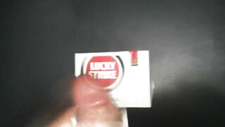 I covered a Lucky Strike carton with cum