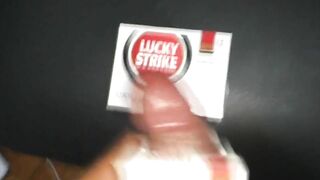 I covered a Lucky Strike carton with cum