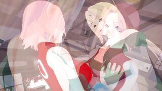 LESBIAN SEX, Sakura LICKING Tsunada WET PUSSY | 3D Animation