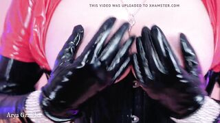 Natural Boobs in Fetish Clothing – PVC Vinyl Tease MILF Play