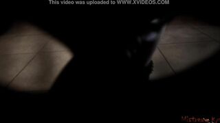 Masked submissive on a leash with sadistic mistress - POV