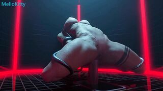 Lara Croft Horny Fuck Tied up Dildo Sex Machine - Pussy Piercing