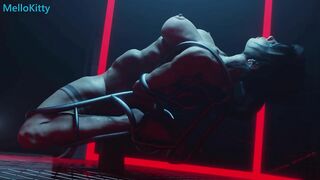 Lara Croft Horny Fuck Tied up Dildo Sex Machine - Pussy Piercing