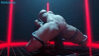 Lara Croft Horny Fuck Tied up Dildo Sex Machine - Pussy Piercing