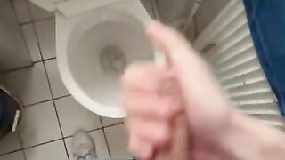 boy jerk cock on the toilet