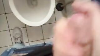 boy jerk cock on the toilet