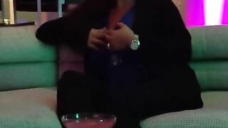 Hot Jade big boobs in public restaurant