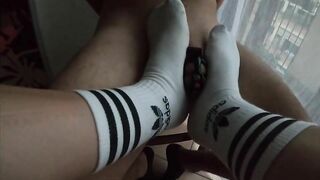 white socks tease for my chastity slave