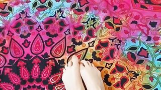 Playing with my feet and soothing my legs - milkymaeve