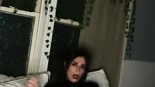 Gothic tgirl big load