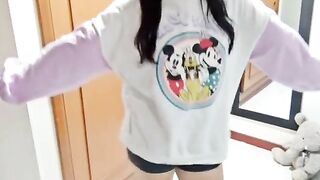 Cute teen dancing and stripping on TikTok