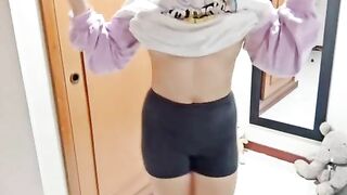 Cute teen dancing and stripping on TikTok