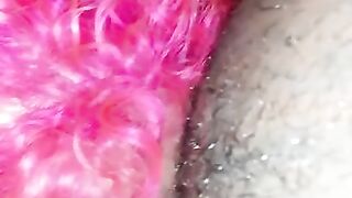 Pink haired milf sucks bbc