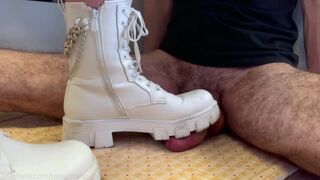 Cock Boots Crush - White Combat Boots