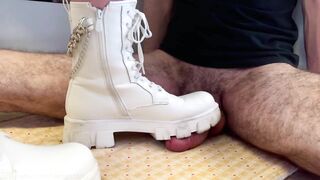 Cock Boots Crush - White Combat Boots