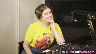 Chubby lesbians lick cunts and asses in the studio