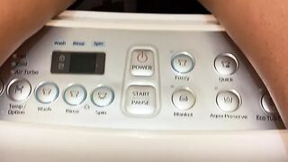 sexy babes nice pussy peeing in washing machine