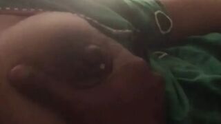 Husband squeezing my Breast Milk - Lactating Boobs