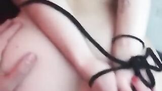 Petite girlfriend tied up and fucked