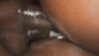 Creamy Anal with ebony teen