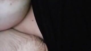 Bbw playing with big tits in bed