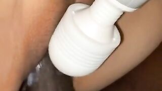 BBC cum on my pussy and carried on fucking me while I use my vibrator