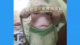 indian bhabi teasing her husband in net saree